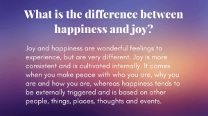 Difference between joy and happiness