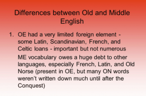 Difference between Old English and Middle English