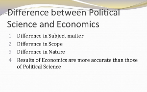 difference between political science and economics 