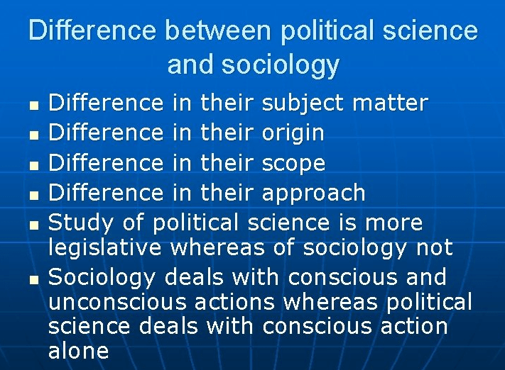 Political Science Vs Sociology In Tabular Form 