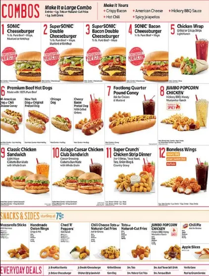 Sonic Menu Prices In 2023